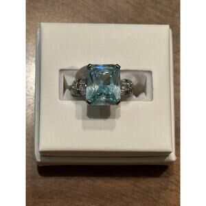 Bomb Party March 2025 Ring "Letters From You" RG62685 Hematite Aquamarine Size 7